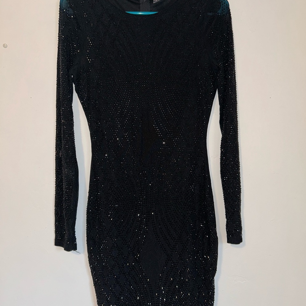 Black Bodycon Long Sleeve Cocktail Dress Homecoming Spring Formal Dance